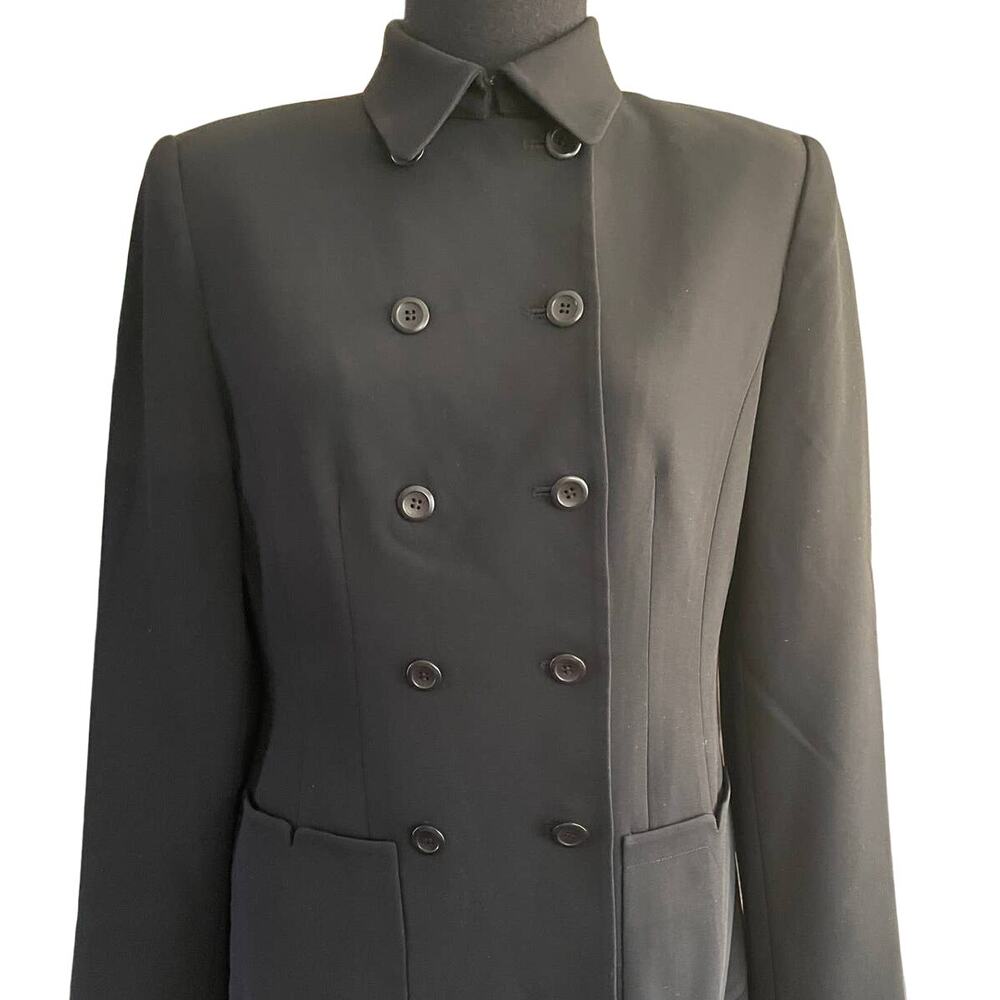 Ann Taylor Women's Blazer Black Double Breasted Hook/Eye Size 2 EUC